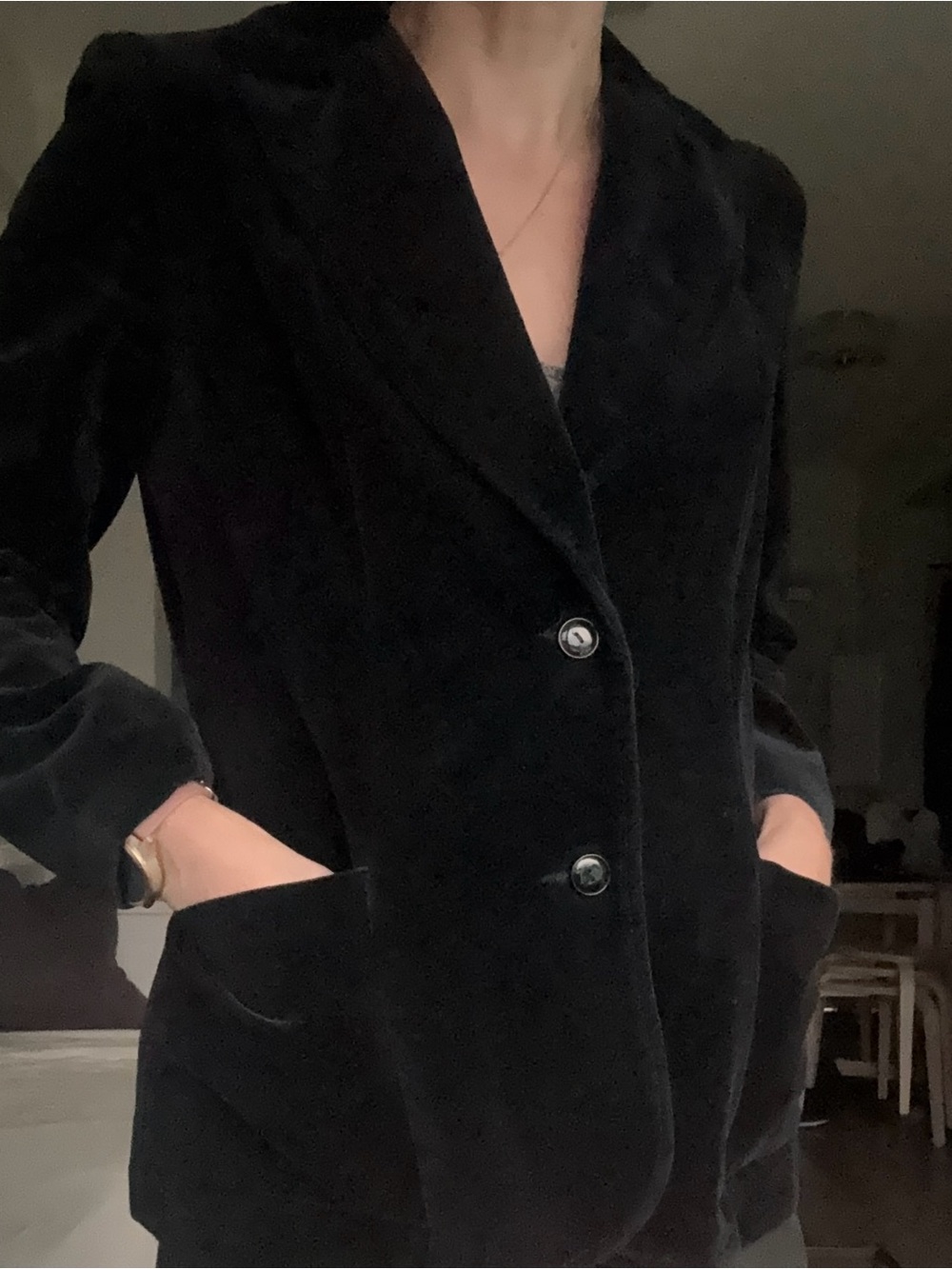 Vintage Marjorie Hamilton Velvet Blazer - Classic Single-Breasted Style